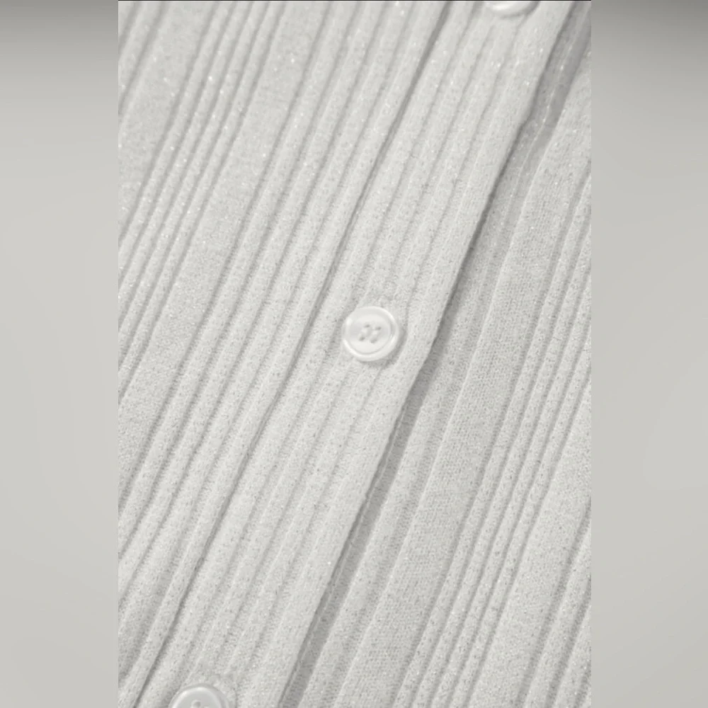 Cream Ribbed Cardigan - Picture 12 of 15